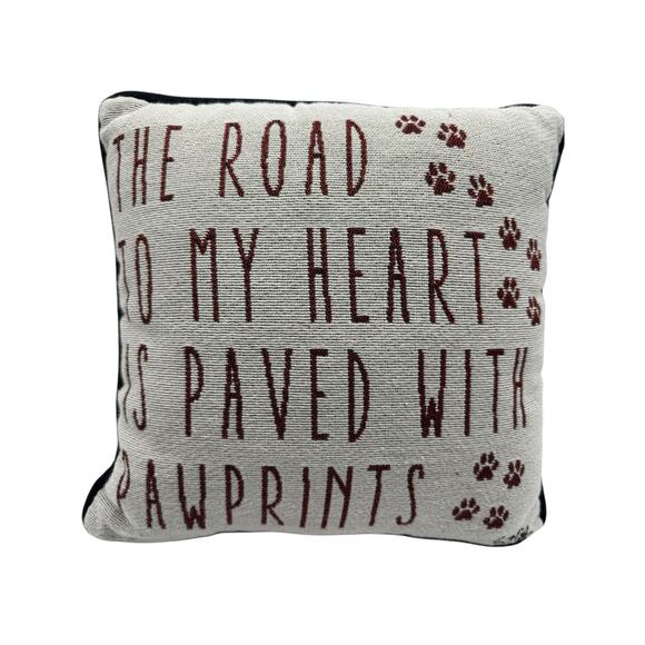 The Manual WoodWorkers & Weavers Double Side Dog Heart Embroidered Pillow 12x12” - Picture 1 of 8